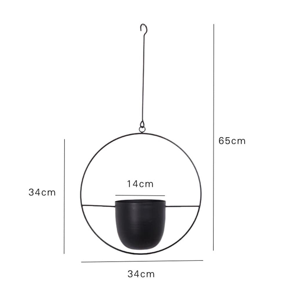 hanging planter black metal HOD Metal Hanging Planter Home Decor - Black