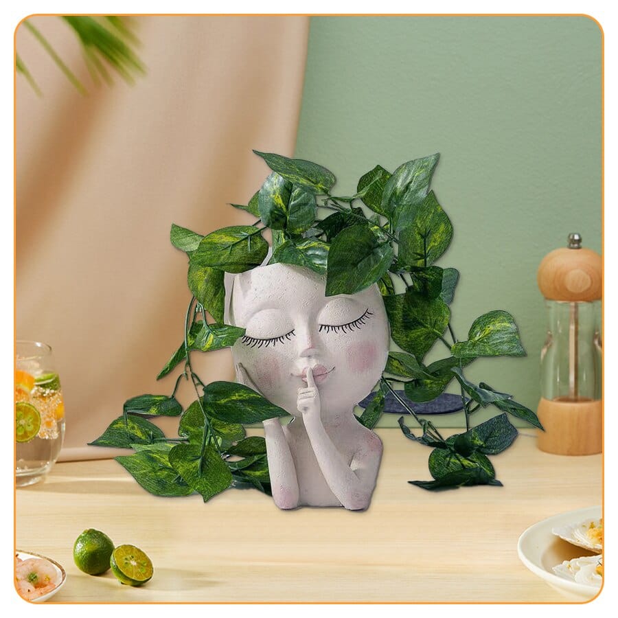 plant pot head face Face Flower Planter Pot
