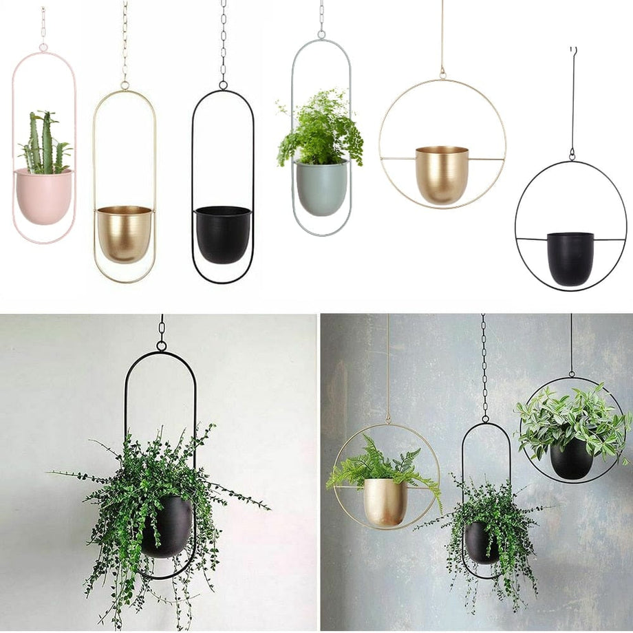 hanging round planter Metal Hanging Planter Basket